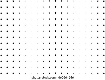 Abstract halftone dotted background. Monochrome pattern with stars.  Vector modern pop art texture for posters, sites, business cards, postcards, labels, cover, stickers. Design mock-up layout.
