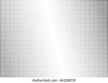 Abstract halftone dotted background. Monochrome pattern with square.  Vector modern pop art texture for posters, sites, cover, business cards, postcards, art design, labels and stickers.