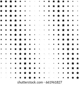 Abstract halftone dotted background. Monochrome pattern with stars.  Vector modern pop art texture for posters, sites, business cards, postcards, labels, cover, stickers. Design mock-up layout.