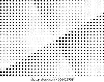 Abstract halftone dotted background. Monochrome grunge pattern with dot and circles.  Vector modern pop art texture for posters, sites, business cards, cover, postcards, labels, stickers layout.