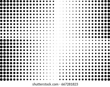 Abstract halftone dotted background. Monochrome grunge pattern with dot and circles.  Vector modern pop art texture for posters, sites, business cards, cover, postcards, labels, stickers layout.