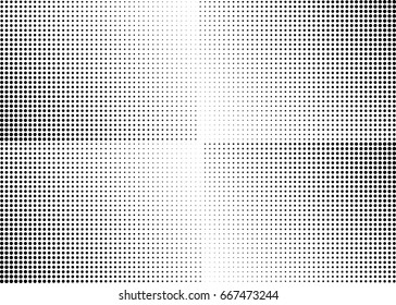 Abstract halftone dotted background. Monochrome grunge pattern with dot and circles.  Vector modern pop art texture for posters, sites, business cards, cover, postcards, labels, stickers layout.