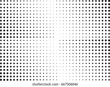 Abstract halftone dotted background. Monochrome grunge pattern with dot and circles.  Vector modern pop art texture for posters, sites, business cards, cover, postcards, labels, stickers layout.