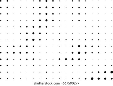Abstract halftone dotted background. Monochrome grunge pattern with dot and circles.  Vector modern pop art texture for posters, sites, business cards, cover, postcards, labels, stickers layout.