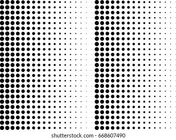Abstract halftone dotted background. Monochrome grunge pattern with dot and circles.  Vector modern pop art texture for posters, sites, business cards, cover, postcards, labels, stickers layout.