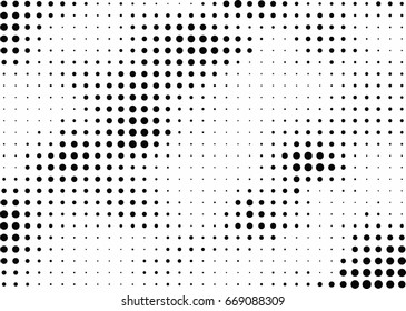 Abstract halftone dotted background. Monochrome grunge pattern with dot and circles.  Vector modern pop art texture for posters, sites, business cards, cover, postcards, labels, stickers layout.