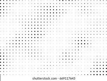 Abstract halftone dotted background. Monochrome grunge pattern with dot and circles.  Vector modern pop art texture for posters, sites, business cards, cover, postcards, labels, stickers layout.