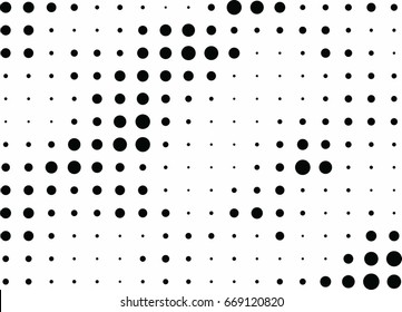 Abstract halftone dotted background. Monochrome grunge pattern with dot and circles.  Vector modern pop art texture for posters, sites, business cards, cover, postcards, labels, stickers layout.
