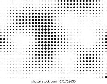 Abstract halftone dotted background. Monochrome grunge pattern with dot and circles.  Vector modern pop art texture for posters, sites, business cards, cover, postcards, labels, stickers layout.