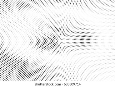 Abstract halftone dotted background. Monochrome futuristic grunge pattern, stars.  Vector modern optical pop art texture for posters, site, postcard, cover, labels, vintage sticker, mock-up layout.