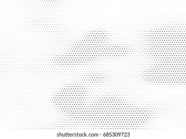 Abstract halftone dotted background. Monochrome futuristic grunge pattern, stars.  Vector modern optical pop art texture for posters, site, postcard, cover, labels, vintage sticker, mock-up layout.