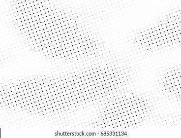 Abstract halftone dotted background. Monochrome futuristic grunge pattern, stars.  Vector modern optical pop art texture for posters, site, postcard, cover, labels, vintage sticker, mock-up layout.