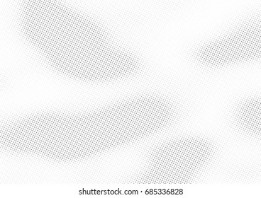 Abstract halftone dotted background. Monochrome futuristic grunge pattern, stars.  Vector modern optical pop art texture for posters, site, postcard, cover, labels, vintage sticker, mock-up layout.
