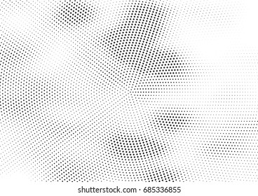Abstract halftone dotted background. Monochrome futuristic grunge pattern, stars.  Vector modern optical pop art texture for posters, site, postcard, cover, labels, vintage sticker, mock-up layout.