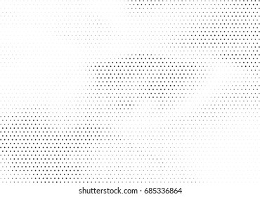 Abstract halftone dotted background. Monochrome futuristic grunge pattern, stars.  Vector modern optical pop art texture for posters, site, postcard, cover, labels, vintage sticker, mock-up layout.