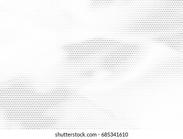 Abstract halftone dotted background. Monochrome futuristic grunge pattern, stars.  Vector modern optical pop art texture for posters, site, postcard, cover, labels, vintage sticker, mock-up layout.