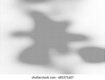 Abstract halftone dotted background. Monochrome futuristic grunge pattern, stars.  Vector modern optical pop art texture for posters, site, postcard, cover, labels, vintage sticker, mock-up layout.