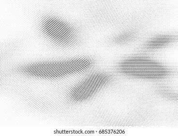 Abstract halftone dotted background. Monochrome futuristic grunge pattern, stars.  Vector modern optical pop art texture for posters, site, postcard, cover, labels, vintage sticker, mock-up layout.
