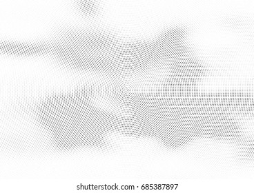Abstract halftone dotted background. Monochrome futuristic grunge pattern, stars.  Vector modern optical pop art texture for posters, site, postcard, cover, labels, vintage sticker, mock-up layout.
