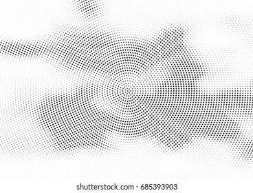 Abstract halftone dotted background. Monochrome futuristic grunge pattern, stars.  Vector modern optical pop art texture for posters, site, postcard, cover, labels, vintage sticker, mock-up layout.