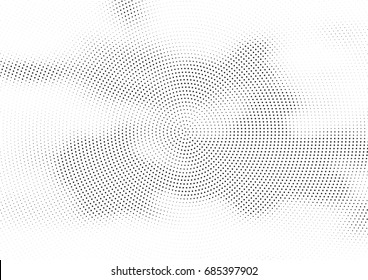 Abstract halftone dotted background. Monochrome futuristic grunge pattern, stars.  Vector modern optical pop art texture for posters, site, postcard, cover, labels, vintage sticker, mock-up layout.
