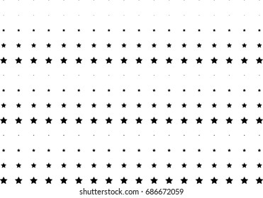 Abstract halftone dotted background. Monochrome futuristic grunge pattern, stars.  Vector modern optical pop art texture for posters, site, postcard, cover, labels, vintage sticker, mock-up layout.