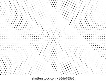 Abstract halftone dotted background. Monochrome futuristic grunge pattern, stars.  Vector modern optical pop art texture for posters, site, postcard, cover, labels, vintage sticker, mock-up layout.