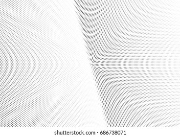 Abstract halftone dotted background. Monochrome futuristic grunge pattern, stars.  Vector modern optical pop art texture for posters, site, postcard, cover, labels, vintage sticker, mock-up layout.