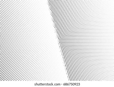 Abstract halftone dotted background. Monochrome futuristic grunge pattern, stars.  Vector modern optical pop art texture for posters, site, postcard, cover, labels, vintage sticker, mock-up layout.