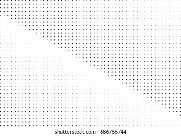 Abstract halftone dotted background. Monochrome futuristic grunge pattern, stars.  Vector modern optical pop art texture for posters, site, postcard, cover, labels, vintage sticker, mock-up layout.