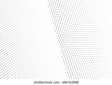 Abstract halftone dotted background. Monochrome futuristic grunge pattern, stars.  Vector modern optical pop art texture for posters, site, postcard, cover, labels, vintage sticker, mock-up layout.