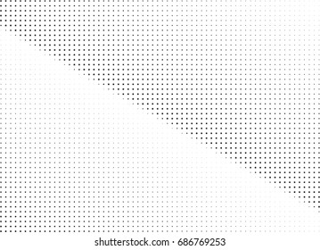 Abstract halftone dotted background. Monochrome futuristic grunge pattern, stars.  Vector modern optical pop art texture for posters, site, postcard, cover, labels, vintage sticker, mock-up layout.
