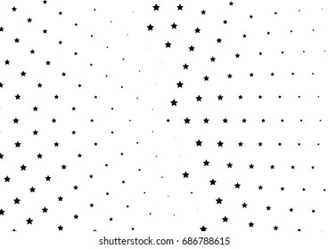 Abstract halftone dotted background. Monochrome futuristic grunge pattern, stars.  Vector modern optical pop art texture for posters, site, postcard, cover, labels, vintage sticker, mock-up layout.
