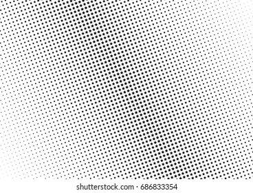 Abstract halftone dotted background. Monochrome futuristic grunge pattern, stars.  Vector modern optical pop art texture for posters, site, postcard, cover, labels, vintage sticker, mock-up layout.