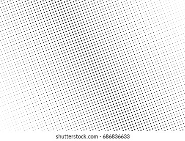 Abstract halftone dotted background. Monochrome futuristic grunge pattern, stars.  Vector modern optical pop art texture for posters, site, postcard, cover, labels, vintage sticker, mock-up layout.