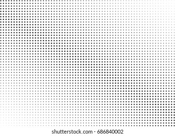 Abstract halftone dotted background. Monochrome futuristic grunge pattern, stars.  Vector modern optical pop art texture for posters, site, postcard, cover, labels, vintage sticker, mock-up layout.