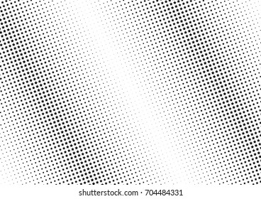Abstract halftone dotted background. Monochrome futuristic grunge pattern, stars.  Vector modern optical pop art texture for posters, site, postcard, cover, labels, vintage sticker, mock-up layout.
