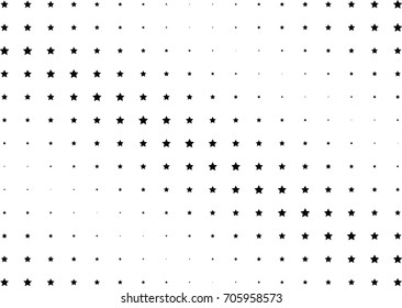 Abstract halftone dotted background. Monochrome futuristic grunge pattern, stars.  Vector modern optical pop art texture for posters, site, postcard, cover, labels, vintage sticker, mock-up layout.