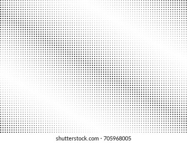 Abstract halftone dotted background. Monochrome futuristic grunge pattern, stars.  Vector modern optical pop art texture for posters, site, postcard, cover, labels, vintage sticker, mock-up layout.