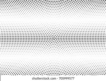 Abstract halftone dotted background. Monochrome futuristic grunge pattern, stars.  Vector modern optical pop art texture for posters, site, postcard, cover, labels, vintage sticker, mock-up layout.