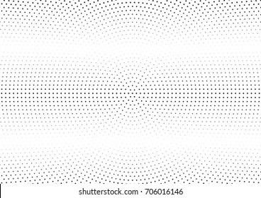 Abstract halftone dotted background. Monochrome futuristic grunge pattern, stars.  Vector modern optical pop art texture for posters, site, postcard, cover, labels, vintage sticker, mock-up layout.