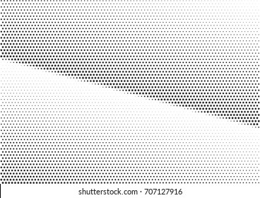 Abstract halftone dotted background. Monochrome futuristic grunge pattern, stars.  Vector modern optical pop art texture for posters, site, postcard, cover, labels, vintage sticker, mock-up layout.