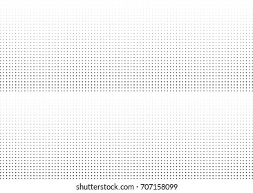 Abstract halftone dotted background. Monochrome futuristic grunge pattern, stars.  Vector modern optical pop art texture for posters, site, postcard, cover, labels, vintage sticker, mock-up layout.