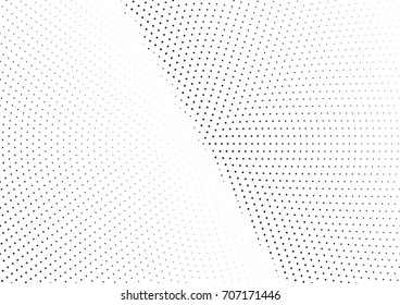 Abstract halftone dotted background. Monochrome futuristic grunge pattern, stars.  Vector modern optical pop art texture for posters, site, postcard, cover, labels, vintage sticker, mock-up layout.