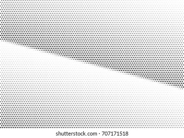 Abstract halftone dotted background. Monochrome futuristic grunge pattern, stars.  Vector modern optical pop art texture for posters, site, postcard, cover, labels, vintage sticker, mock-up layout.