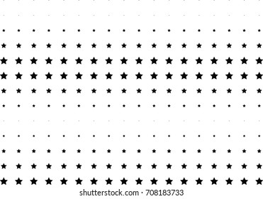 Abstract halftone dotted background. Monochrome futuristic grunge pattern, stars.  Vector modern optical pop art texture for posters, site, postcard, cover, labels, vintage sticker, mock-up layout.