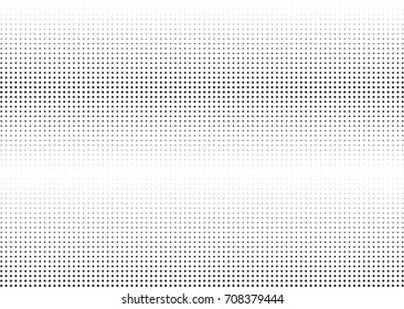 Abstract halftone dotted background. Monochrome futuristic grunge pattern, stars.  Vector modern optical pop art texture for posters, site, postcard, cover, labels, vintage sticker, mock-up layout.