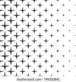 Abstract halftone dotted background. Monochrome pattern with realistic 3d stars. Vector modern futuristic texture for posters, sites, business cards, postcards, labels and stickers. Design mock-up