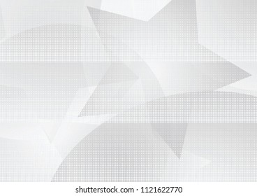 Abstract halftone dotted background. Transparency star pattern, circles, shadow.  Gray modern optical pop art texture for posters, sites, business cards, cover, labels mock-up, vintage stickers