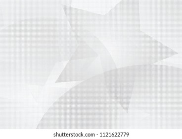 Abstract halftone dotted background. Transparency star pattern, circles, shadow.  Gray modern optical pop art texture for posters, sites, business cards, cover, labels mock-up, vintage stickers